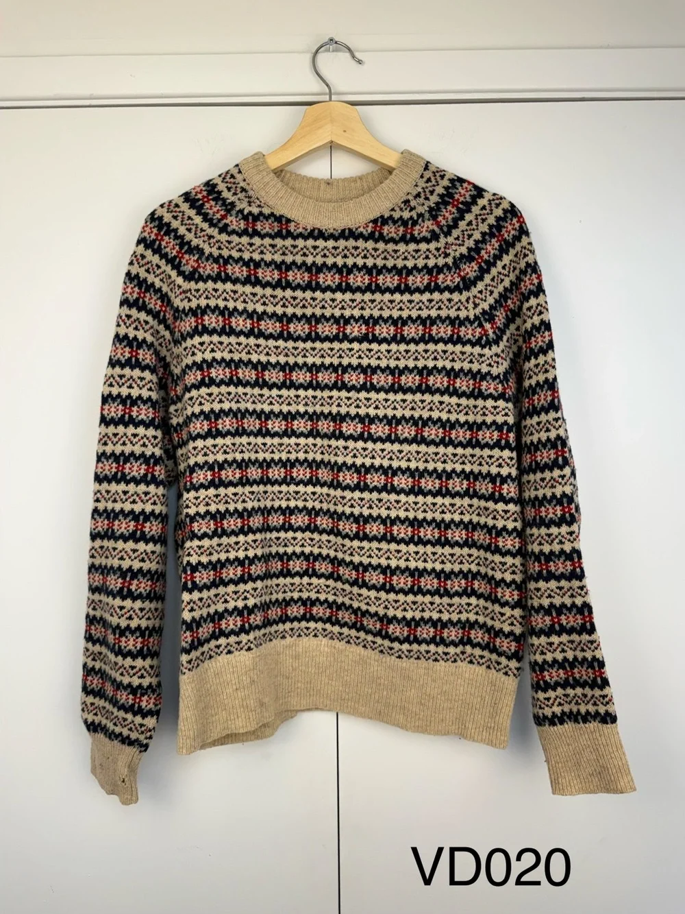 J.Crew Men’s 100% Lambswool Fair Isle Sweater S